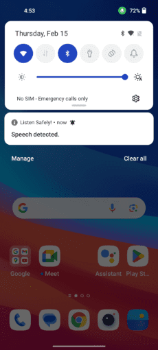 ImmerseGuard app screen